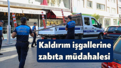 Gebze'de yayaların geçişini engelleyen kaldırım işgallerine yönelik zabıta ekiplerince denetim