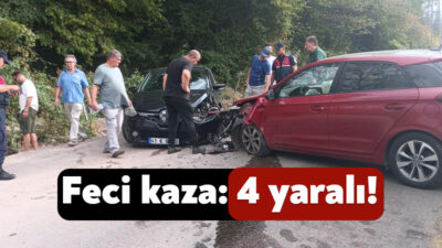 Kocaeli'nin Karamürsel ilçesinde 2 otomobilin çarpışması neticesinde 4 kişi yaralandı.