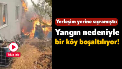 Kocaeli'nin Karamürsel ilçesinde devam eden orman yangını sebebiyle Akçat köyünün