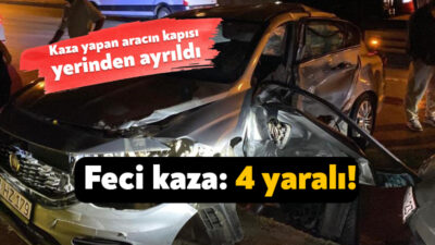 Kocaeli'nin Kartepe ilçesinde iki otomobilin çarpıştığı kazada 4 kişi yaralandı.