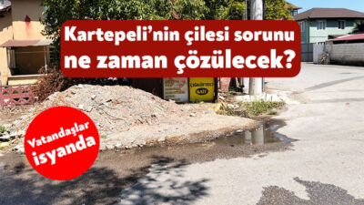 Kartepe’nin Eşme Mahallesi’nde yaşayan vatandaşlar molozların kaldırılmaması ve kaldırımların onarılmaması