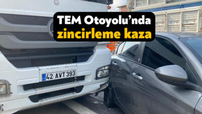 Kocaeli TEM Otoyolu'nda bir tır ve 3 otomobilin karıştığı zincirleme