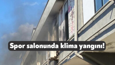 Kocaeli'nin İzmit içesinde spor salonunda klimadan çıkan yangın paniğe neden