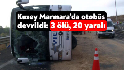 Sancaktepe Kuzey Marmara Otoyolu’nda yolcu otobüsü kaza yaptı. Kazada ilk