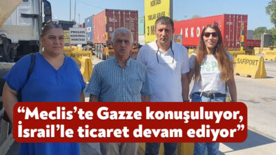 DEM Parti Kocaeli Milletvekili Ömer Faruk Gergerlioğlu, Safiport Limanı önünde