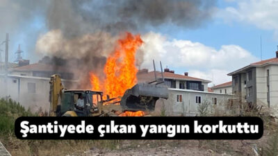 Kocaeli'nin Derince ilçesinde bir şantiyede çıkan yangın, itfaiye ekiplerince büyümeden