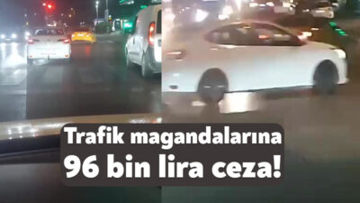 Kocaeli'nin Gebze ilçesinde işlek caddede "drift" yaparak trafiği tehlikeye düşüren