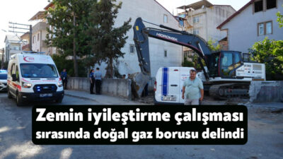 Kocaeli'nin İzmit ilçesinde bir arsada zemin iyileştirme çalışması yapan iş