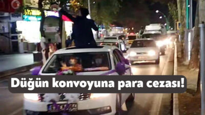 Kocaeli D130 Karayolu'nda düğün eğlencesi amacıyla konvoy yapıp trafiği