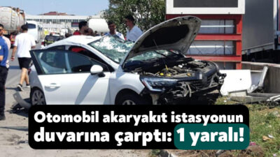 Kocaeli D100 Karayolu'nda iki aracın karıştığı kazada kontrolden çıkan otomobil,