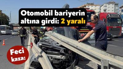 Kocaeli'nin Gebze ilçesinde seyir halindeki otomobil, hafriyat kamyonu ile çarpıştıktan