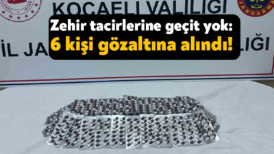 Kocaeli’de jandarma ekiplerince 3 ilçede düzenlenen uyuşturucu operasyonlarında 343 sentetik