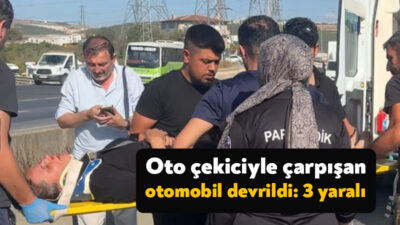 Kocaeli’nin Dilovası ilçesinde oto çekiciyle çarpışan otomobilin devrilmesi sonucu meydana