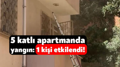Kocaeli'nin Gebze ilçesinde 5 katlı apartmanda çıkan yangında dumandan etkilenen