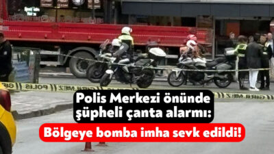 Saraybahçe Polis Merkezi önünde sabah saatlerinde unutulan bir çanta ekipleri