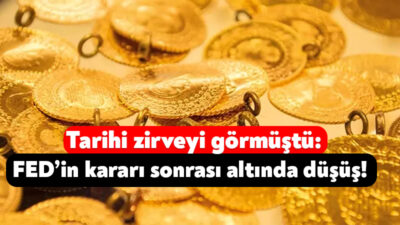 ABD Merkez Bankası’nın faiz kararı sonrasında tarihi zirveyi gören altın,