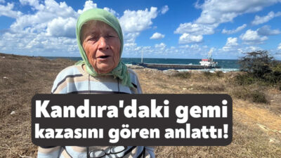 Kocaeli’nin Kandıra ilçesinde karaya oturan dev yük gemisini sabah namazına