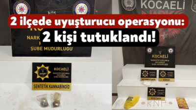 Kocaeli Emniyet Müdürlüğü ekiplerinin, Kartepe ve Körfez'de düzenlediği operasyonlarda iki