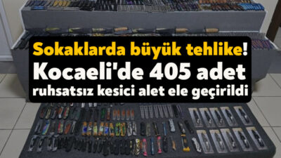 Kocaeli’de iş yerinde ruhsatsız şekilde kesici ve delici alet satan