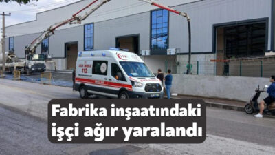 Kocaeli'nin Başiskele ilçesinde yapımı devam eden bir fabrikanın inşaatında çalışan