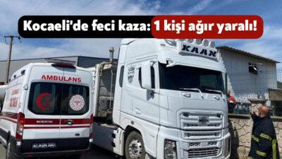 Kocaeli'nin Körfez ilçesinde damperini kaldırdığı kamyonun elektrik tellerine temas etmesi