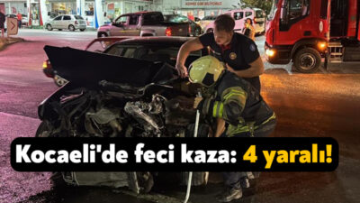 Kocaeli’nin Körfez ilçesinde D-100 karayolunda 2 otomobilin çarpışması neticesinde meydana