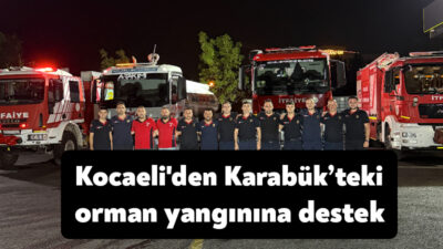 Kocaeli Büyükşehir Belediyesi İtfaiye Dairesi Başkanlığı, Karabük'te çıkan orman yangınını