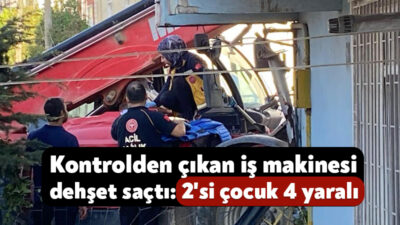 Kocaeli'nin Körfez ilçesinde yokuş aşağı indiği sırada kontrolden çıkan iş