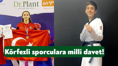 Körfez Gençlerbirliği Spor Kulübü taekwondo sporcuları Ravza Kahyaoğlu ve Eymen