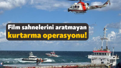 Kocaeli'nin Kandıra ilçesinde hava muhalefeti nedeniyle sürüklenerek kayalıklara oturan Tanzanya