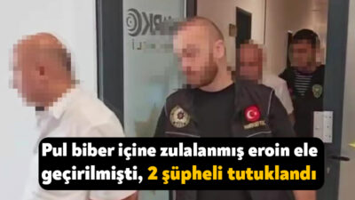 Kocaeli'de şehirlerarası yolcu otobüsünde pul biber paketlerine gizlenmiş 6 kilo