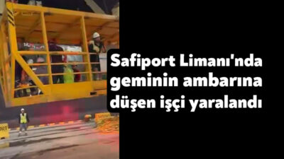 Kocaeli'de Safiport Limanı'nda bir işçi geminin ambarına düşerek yaralandı.