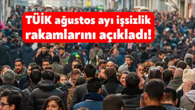 Türkiye İstatistik Kurumu, ağustos ayı işsizlik rakamlarını açıkladı. Buna göre,