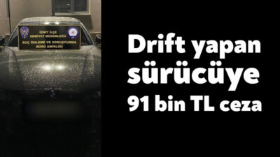 Kocaeli'nin İzmit ilçesinde drift yaparak trafiği tehlikeye düşürdüğü tespit