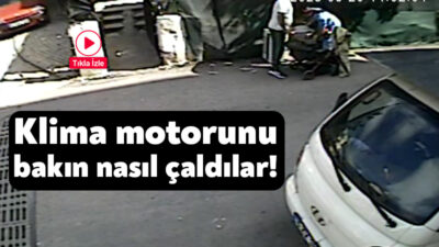 İzmit’in Ziya Gökalp Caddesi’nde meydana gelen olayda iki hırsız, klima