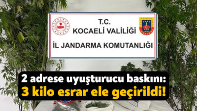 Kocaeli’de jandarma ekipleri, uyuşturucu suçuna yönelik operasyon düzenledi. Başiskele ve