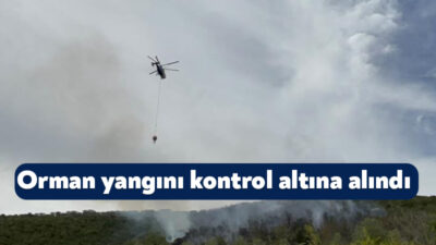 Kocaeli'nin İzmit ilçesinde çıkan orman yangını, ekiplerin havadan ve karadan