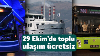 Kocaeli Büyükşehir Belediyesi, 29 Ekim Cumhuriyet Bayramı’nda otobüs, tramvay ve