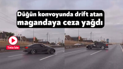 Kocaeli'de düğün konvoyunda plakasını kapatıp araçla drift yapan sürücüye 52