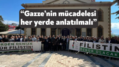 İsrail’in Filistin’deki zulmüne karşı tepkiler devam ediyor. İzmit Fevzi Camii’nde
