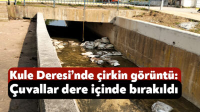 Kartepe’de Kule Deresi içinde yapılan çalışma sonrası ortaya çıkan manzara
