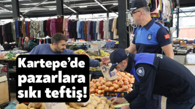 Kartepe Belediyesi Zabıta Müdürlüğü ekipleri, ilçe genelinde kurulan semt pazarlarında