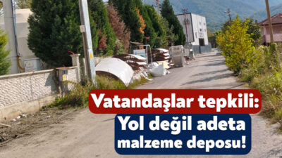 Kartepe’deki yol üzerine konulan malzemelere bölge halkı tepki gösterdi. Söz