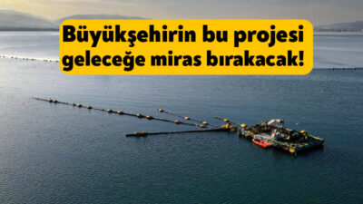 Kocaeli Büyükşehir Belediyesi’nin İzmit Körfezi’nde yürüttüğü Dip Çamuru Temizliği Projesi’nin