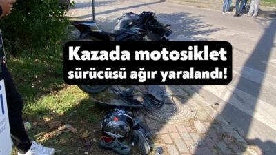 Kocaeli'nin Başiskele ilçesinde kamyonetle çarpışan motosikletin sürücüsü ağır yaralandı.