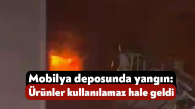 Kocaeli'nin Körfez ilçesinde 4 katlı mobilya deposunda çıkan yangın, itfaiye