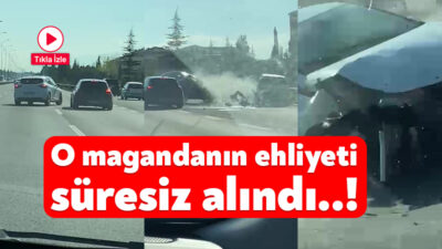 Kocaeli'de trafikte tehlikeli hareketler yaparak, içerisinde bebek ve çocuğun bulunduğu