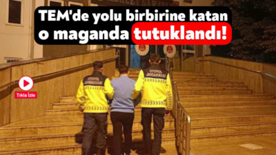Kocaeli'de trafikte tehlikeli hareketler yaparak, içerisinde bebek ve çocuğun bulunduğu