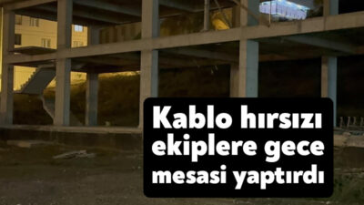 Kocaeli'de bir inşaattan kablo çalmaya çalışan hırsız, vatandaşların ihbarı üzerine