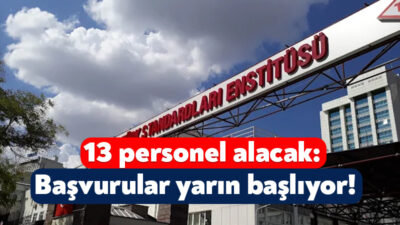 Türk Standartları Enstitüsü farklı pozisyonlarda görevlendirilmek üzere 13 personel alacak.